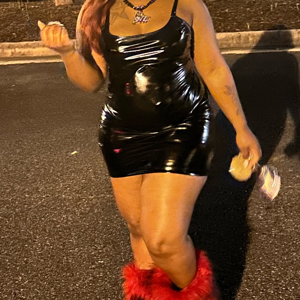 Shiny leather dress